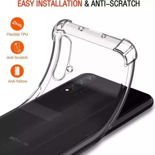 Techsuit - Shockproof Átlátszó Ütésálló Szilikon tok - Huawei Nova 5T / Honor 20 - Átlátszó