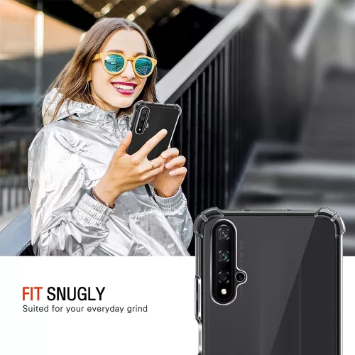 Techsuit - Shockproof Átlátszó Ütésálló Szilikon tok - Huawei Nova 5T / Honor 20 - Átlátszó