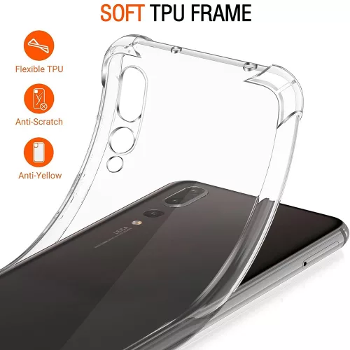 Techsuit - Shockproof Átlátszó Ütésálló Szilikon tok - Huawei P20 Pro - Átlátszó