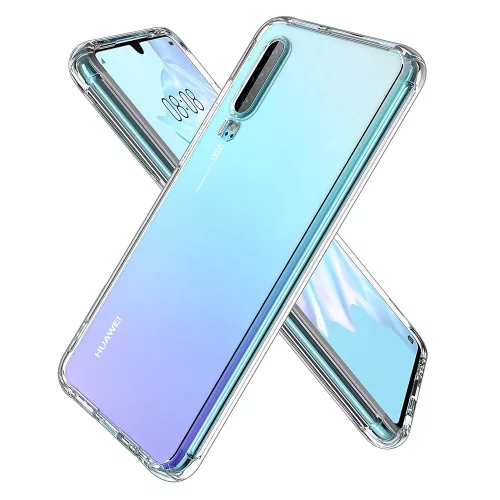 Techsuit - Shockproof Átlátszó Ütésálló Szilikon tok - Huawei P30 - Átlátszó