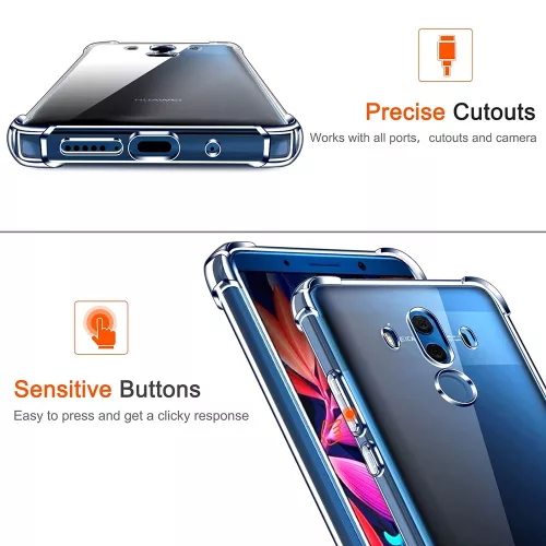 Techsuit - Shockproof Átlátszó Ütésálló Szilikon tok - Huawei Mate 10 Pro - Átlátszó