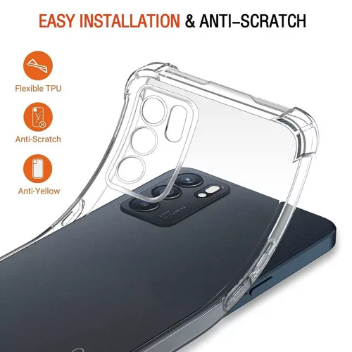 Techsuit - Shockproof Átlátszó Ütésálló Szilikon tok - Oppo Reno6 5G - Átlátszó