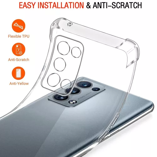 Techsuit - Shockproof Átlátszó Ütésálló Szilikon tok - Oppo Reno6 Pro 5G (Snapdragon) - Átlátszó