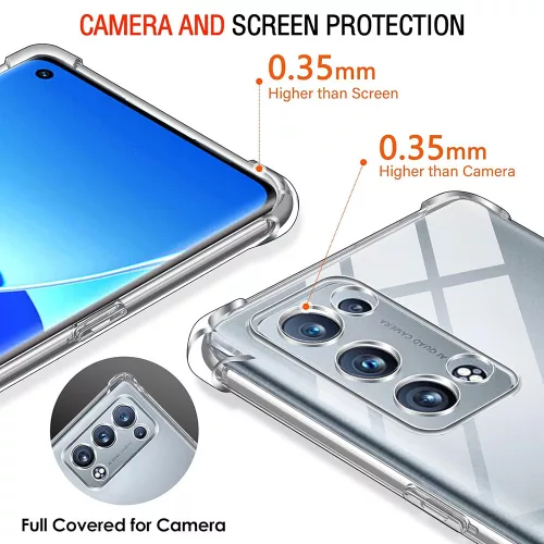 Techsuit - Shockproof Átlátszó Ütésálló Szilikon tok - Oppo Reno6 Pro 5G (Snapdragon) - Átlátszó