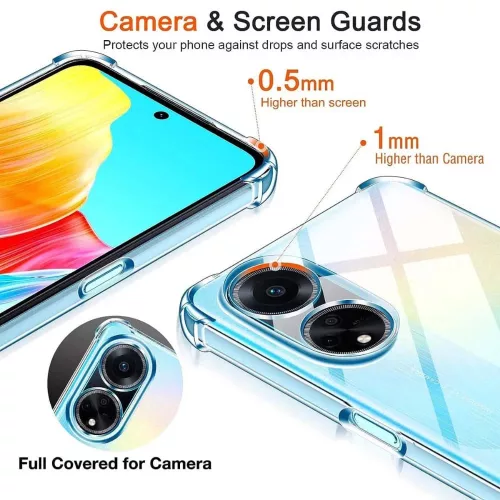 Techsuit - Shockproof Átlátszó Ütésálló Szilikon tok - Oppo A98 5G - Átlátszó