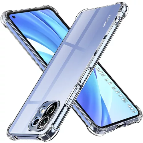 Techsuit - Shockproof Átlátszó Ütésálló Szilikon tok - Xiaomi Mi 11 Lite 4G / Mi 11 Lite 5G / 11 Lite 5G NE - Átlátszó