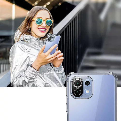 Techsuit - Shockproof Átlátszó Ütésálló Szilikon tok - Xiaomi Mi 11 Lite 4G / Mi 11 Lite 5G / 11 Lite 5G NE - Átlátszó