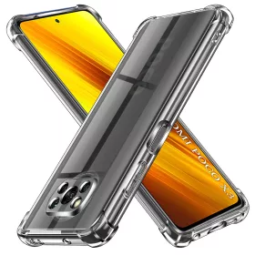   Techsuit - Shockproof Átlátszó Ütésálló Szilikon tok - Xiaomi Poco X3 / Poco X3 NFC / Poco X3 Pro - Átlátszó
