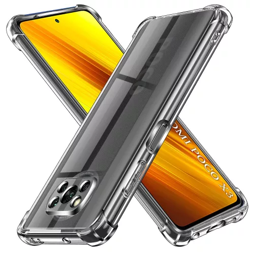 Techsuit - Shockproof Átlátszó Ütésálló Szilikon tok - Xiaomi Poco X3 / Poco X3 NFC / Poco X3 Pro - Átlátszó