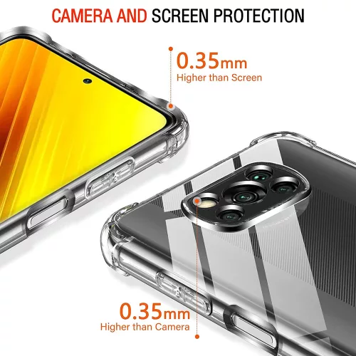 Techsuit - Shockproof Átlátszó Ütésálló Szilikon tok - Xiaomi Poco X3 / Poco X3 NFC / Poco X3 Pro - Átlátszó