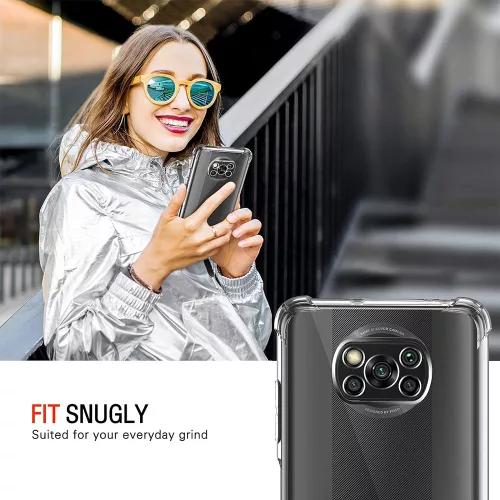 Techsuit - Shockproof Átlátszó Ütésálló Szilikon tok - Xiaomi Poco X3 / Poco X3 NFC / Poco X3 Pro - Átlátszó