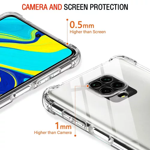 Techsuit - Shockproof Átlátszó Ütésálló Szilikon tok - Xiaomi Redmi Note 9S / Note 9 Pro / Note 9 Pro Max - Átlátszó