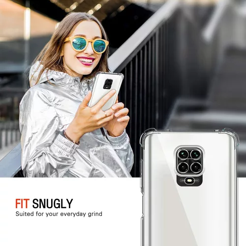 Techsuit - Shockproof Átlátszó Ütésálló Szilikon tok - Xiaomi Redmi Note 9S / Note 9 Pro / Note 9 Pro Max - Átlátszó