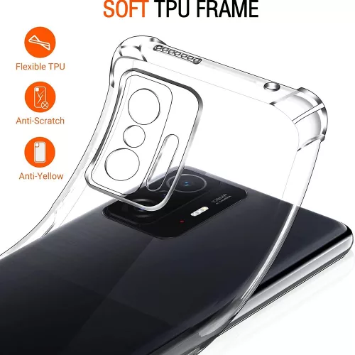 Techsuit - Shockproof Átlátszó Ütésálló Szilikon tok - Xiaomi 11T / 11T Pro - Átlátszó