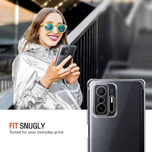 Techsuit - Shockproof Átlátszó Ütésálló Szilikon tok - Xiaomi 11T / 11T Pro - Átlátszó