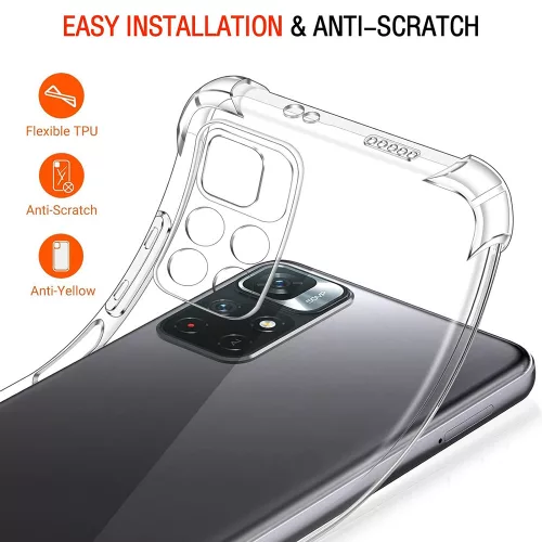 Techsuit - Shockproof Átlátszó Ütésálló Szilikon tok - Xiaomi Redmi Note 11 / Note 11S - Átlátszó