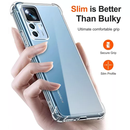 Techsuit - Shockproof Átlátszó Ütésálló Szilikon tok - Xiaomi 12T / 12T Pro - Átlátszó