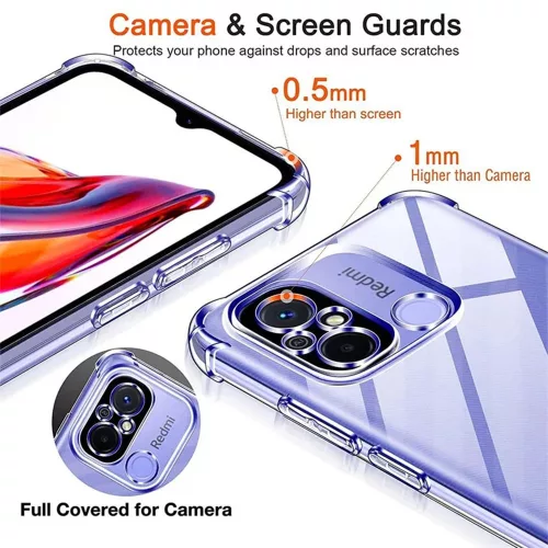 Techsuit - Shockproof Átlátszó Ütésálló Szilikon tok - Xiaomi Redmi 12C - Átlátszó