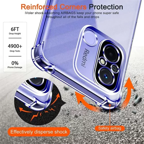 Techsuit - Shockproof Átlátszó Ütésálló Szilikon tok - Xiaomi Redmi 12C - Átlátszó