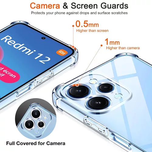 Techsuit - Shockproof Átlátszó Ütésálló Szilikon tok - Xiaomi Redmi 12 4G / 12 5G - Átlátszó