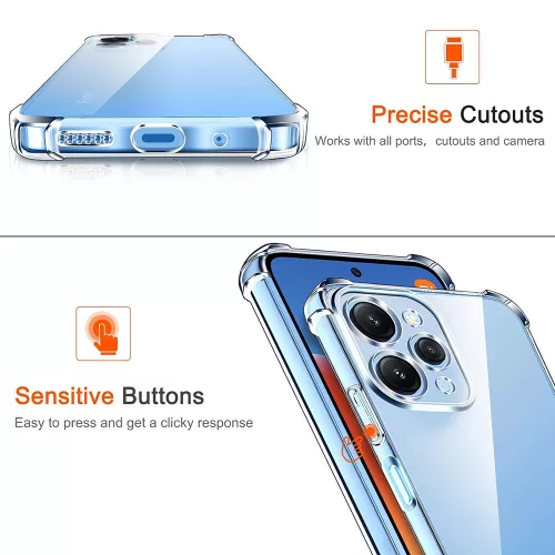 Techsuit - Shockproof Átlátszó Ütésálló Szilikon tok - Xiaomi Redmi 12 4G / 12 5G - Átlátszó