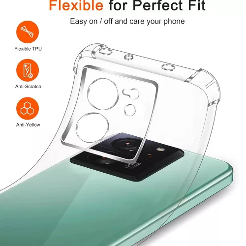 Techsuit - Shockproof Átlátszó Ütésálló Szilikon tok - Xiaomi 13T / 13T Pro - Átlátszó