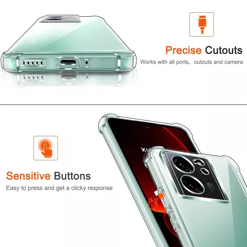 Techsuit - Shockproof Átlátszó Ütésálló Szilikon tok - Xiaomi 13T / 13T Pro - Átlátszó