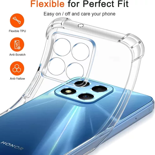 Techsuit - Shockproof Átlátszó Ütésálló Szilikon tok - Honor X6 / X8 5G / 70 Lite - Átlátszó