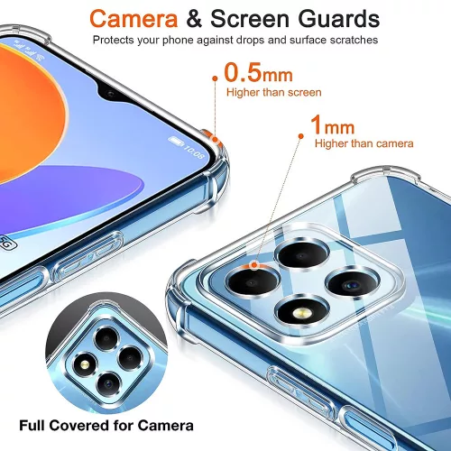 Techsuit - Shockproof Átlátszó Ütésálló Szilikon tok - Honor X6 / X8 5G / 70 Lite - Átlátszó