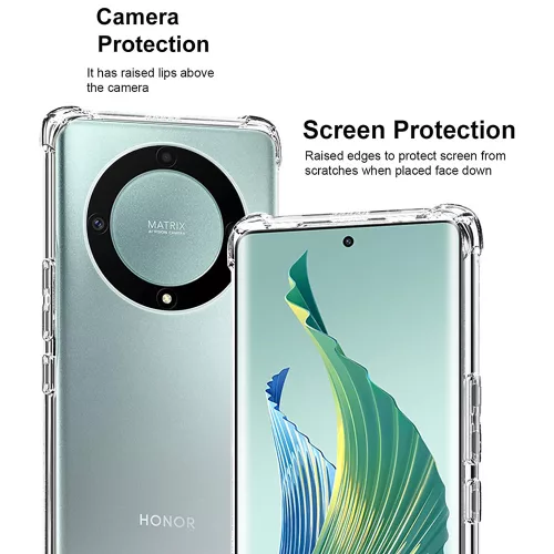 Techsuit - Shockproof Átlátszó Ütésálló Szilikon tok - Honor Magic5 Lite - Átlátszó