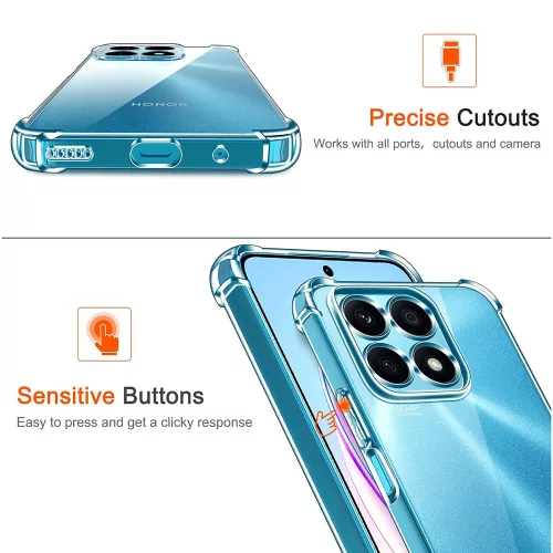 Techsuit - Shockproof Átlátszó Ütésálló Szilikon tok - Honor X8a - Átlátszó
