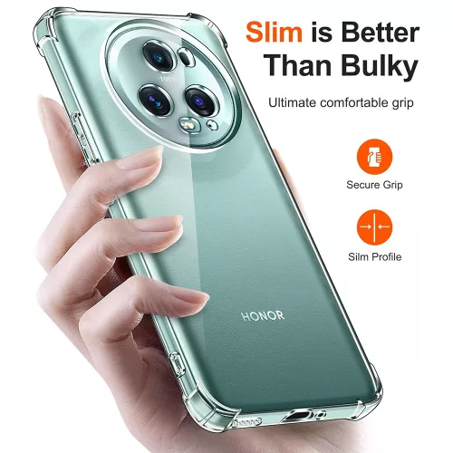 Techsuit - Shockproof Átlátszó Ütésálló Szilikon tok - Honor Magic5 Pro - Átlátszó