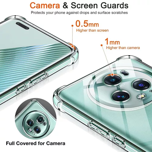 Techsuit - Shockproof Átlátszó Ütésálló Szilikon tok - Honor Magic5 Pro - Átlátszó