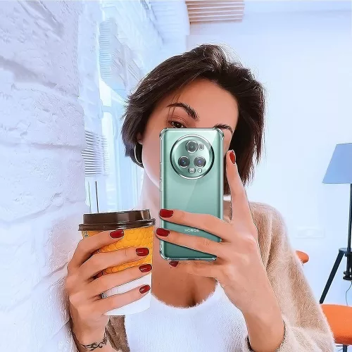 Techsuit - Shockproof Átlátszó Ütésálló Szilikon tok - Honor Magic5 Pro - Átlátszó