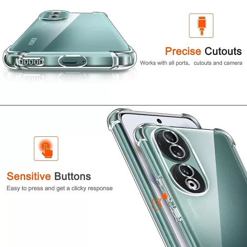 Techsuit - Shockproof Átlátszó Ütésálló Szilikon tok - Honor 90 - Átlátszó