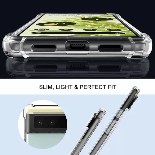 Techsuit - Shockproof Átlátszó Ütésálló Szilikon tok - Google Pixel 6 Pro - Átlátszó