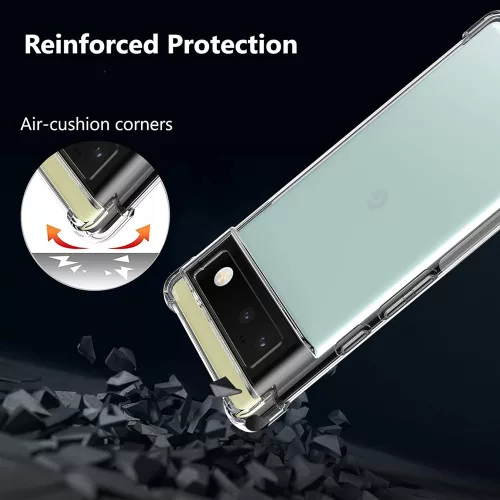 Techsuit - Shockproof Átlátszó Ütésálló Szilikon tok - Google Pixel 6 Pro - Átlátszó