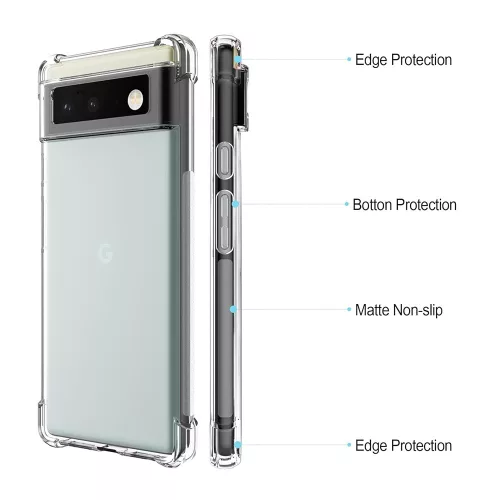 Techsuit - Shockproof Átlátszó Ütésálló Szilikon tok - Google Pixel 6 Pro - Átlátszó