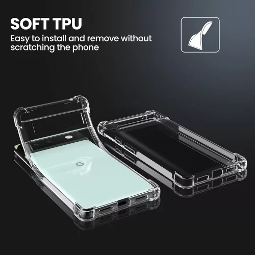 Techsuit - Shockproof Átlátszó Ütésálló Szilikon tok - Google Pixel 6 Pro - Átlátszó