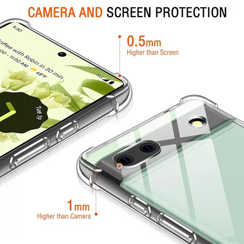 Techsuit - Shockproof Átlátszó Ütésálló Szilikon tok - Google Pixel 6a - Átlátszó