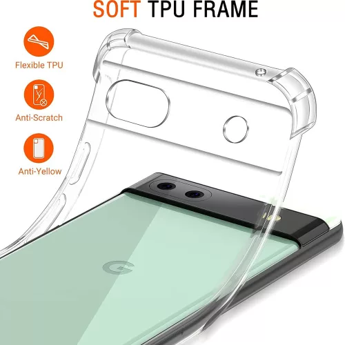 Techsuit - Shockproof Átlátszó Ütésálló Szilikon tok - Google Pixel 6a - Átlátszó