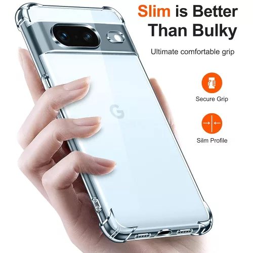 Techsuit - Shockproof Átlátszó Ütésálló Szilikon tok - Google Pixel 7 - Átlátszó
