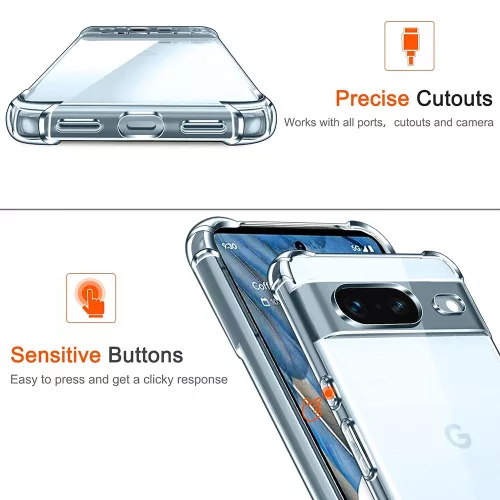 Techsuit - Shockproof Átlátszó Ütésálló Szilikon tok - Google Pixel 7 - Átlátszó