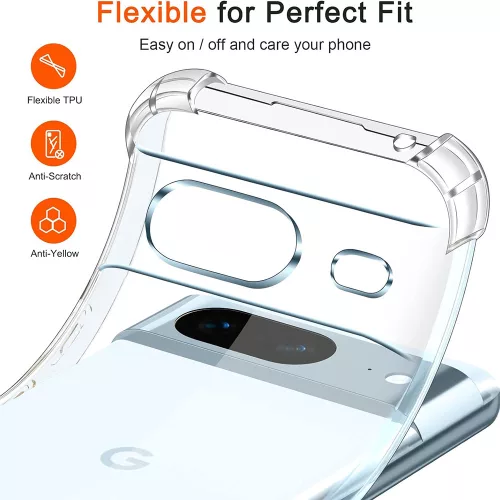 Techsuit - Shockproof Átlátszó Ütésálló Szilikon tok - Google Pixel 7 - Átlátszó