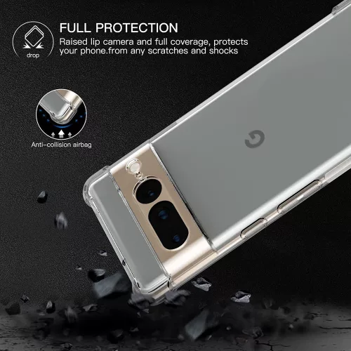 Techsuit - Shockproof Átlátszó Ütésálló Szilikon tok - Google Pixel 7 Pro - Átlátszó