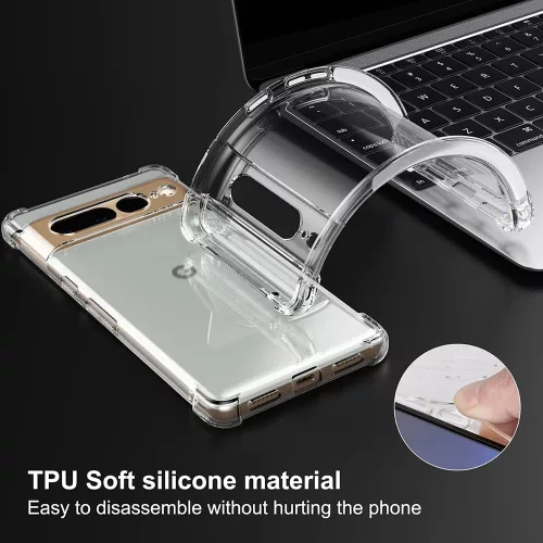 Techsuit - Shockproof Átlátszó Ütésálló Szilikon tok - Google Pixel 7 Pro - Átlátszó