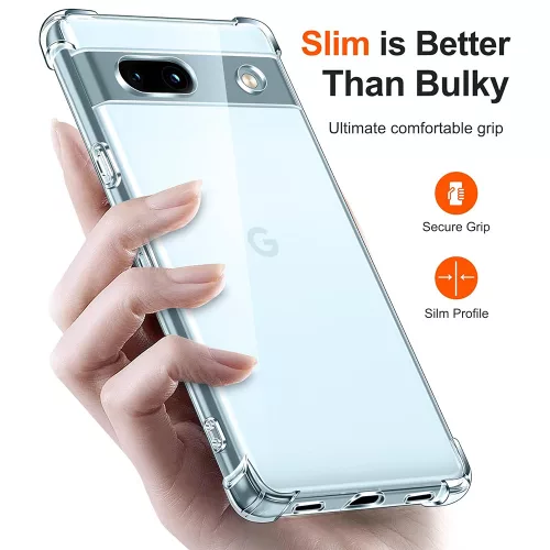 Techsuit - Shockproof Átlátszó Ütésálló Szilikon tok - Google Pixel 7a - Átlátszó