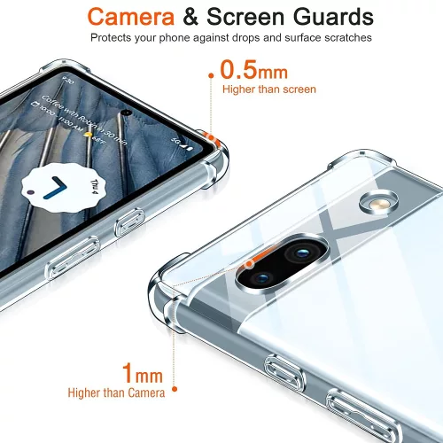 Techsuit - Shockproof Átlátszó Ütésálló Szilikon tok - Google Pixel 7a - Átlátszó