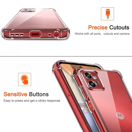 Techsuit - Shockproof Átlátszó Ütésálló Szilikon tok - Motorola Moto G32 - Átlátszó