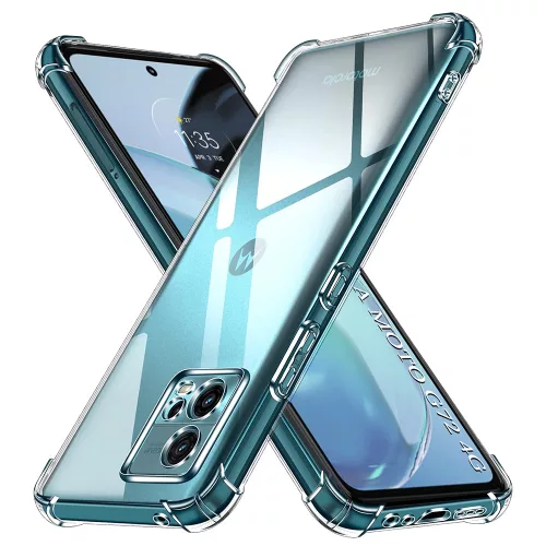 Techsuit - Shockproof Átlátszó Ütésálló Szilikon tok - Motorola Moto G72 - Átlátszó